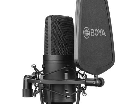 BOYA BY-M800 Large-diaphragm Cardioid Condenser Microphone - 20 Hz   3M   XLR - Black Online now