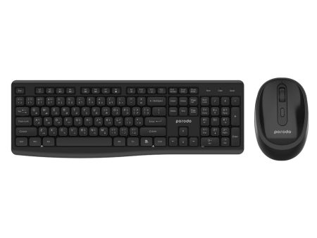 Porodo Wireless 2.4G+BT Keyboard with Mouse - Black For Sale