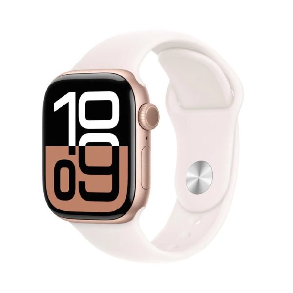 Apple Watch Series 10 with Sport Band - LTPO OLED   64GB   42mm   Medium Large   Bluetooth   Wi-Fi   Cellular   Light Blush For Sale