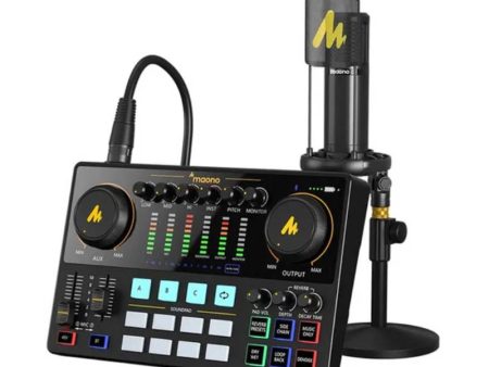 Maonocaster AME2A All-In-One Podcast Equipment Audio Interface Bundle with XLR Condenser Microphone - Black Online now