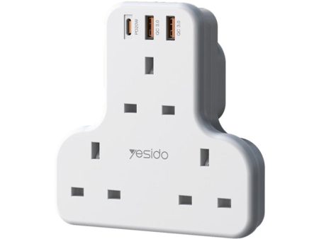 Yesido MC15 2 Meter 6 IN 1 Power Socket Hub - USB   Type-C - White Online