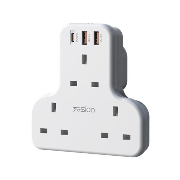 Yesido MC15 2 Meter 6 IN 1 Power Socket Hub - USB   Type-C - White Online