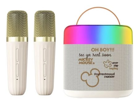 Disney K1 dual Wireless karaoke Microphone And Speaker - Mickey Beige Online