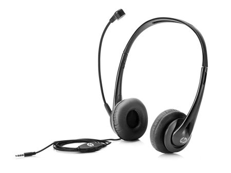 HP Stereo Over Ear Wired Headset with Mic - 3.5mm   Black Hot on Sale