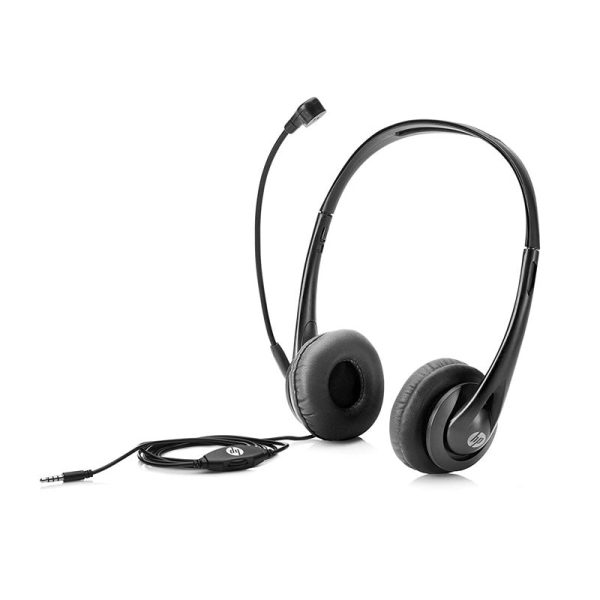 HP Stereo Over Ear Wired Headset with Mic - 3.5mm   Black Hot on Sale