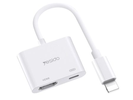 Yesido HM06 8 Pin to HDMI Audio Video Adapter - Lightning   1080p   USB - White For Discount