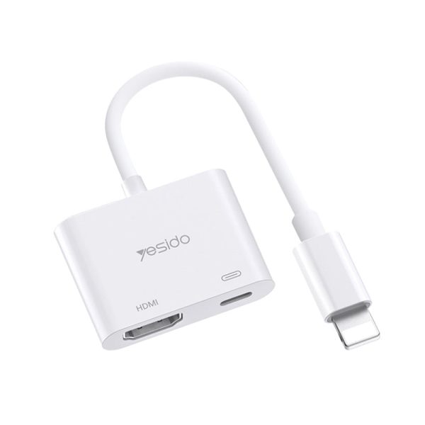 Yesido HM06 8 Pin to HDMI Audio Video Adapter - Lightning   1080p   USB - White For Discount