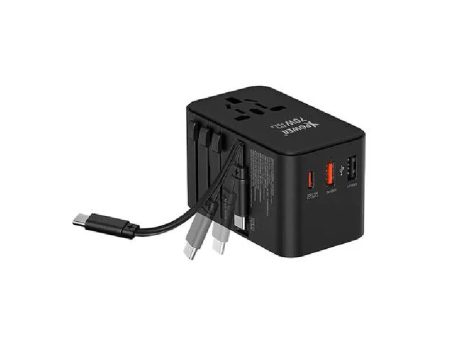 XPower TA70C Built-in Cable PD+PPS GaN Travel Adapter - 70W   Black Online now