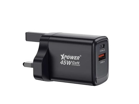 XPower GW45 PD 3.0 QC Gan Mini Wall Charger  - 45W   Black Hot on Sale