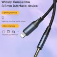 Yesido YAU35 Audio Cable Headphone Aux Converter - 3.5mm   1M   AUX   Lightning - Black Online now