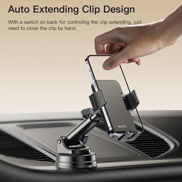 Yesido C173 Dashboard Spring Clip Holder - Black Hot on Sale