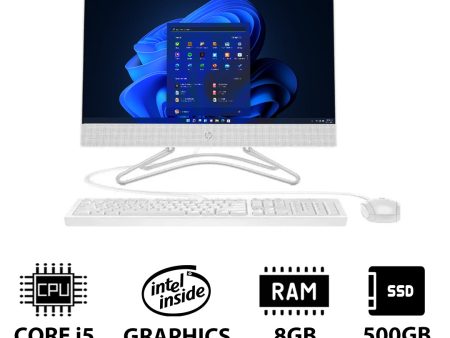 HP 200 G4 AIO PC - i5   8GB   500GB (NVME M.2 SSD)   21.5  FHD Non-Touch   Win 11 Pro   1YW   Snow White - Desktop Online Hot Sale