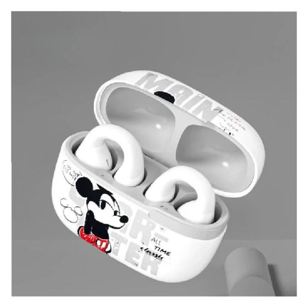 Disney QS-T10 Clip-on Bluetooth Wireless headphones - Mickey White Cheap