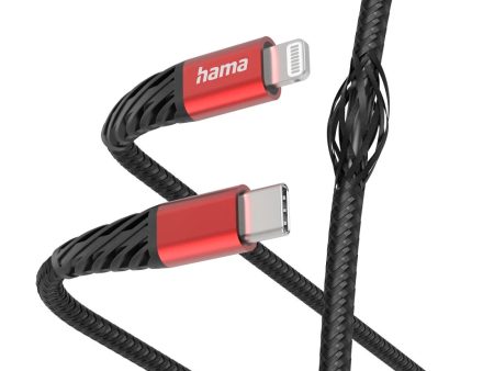 Hama Type-C to Lightning Fast Charging-Data Cable 1.5 m - Black-Red Online