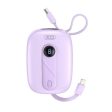 XO Mini Built-In-Cable Power Bank - 10,000mAh   22.5W   Pink Sale