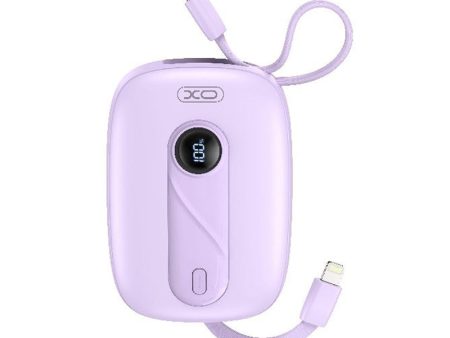 XO Mini Built-In-Cable Power Bank - 10,000mAh   22.5W   Pink Sale