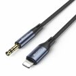 Yesido YAU35 Audio Cable Headphone Aux Converter - 3.5mm   1M   AUX   Lightning - Black Online now