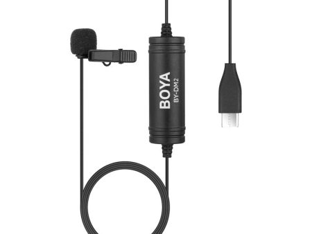 Boya BY-DM2 Digital Lavalier Microphone - 6M   25Hz   Type-C - Black Fashion