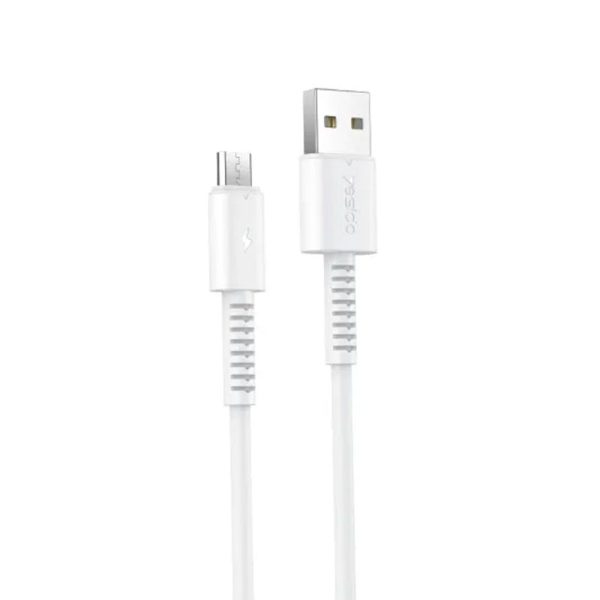 Yesido CA120 PVC Fast Charging Data Cable - 1M   USB   Micro - White Sale