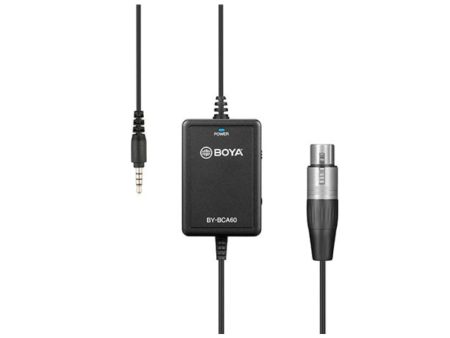 BOYA BY-BCA60 Female XLR TO 3.5mm Male TRRS Microphone Audio Adaptor Supply