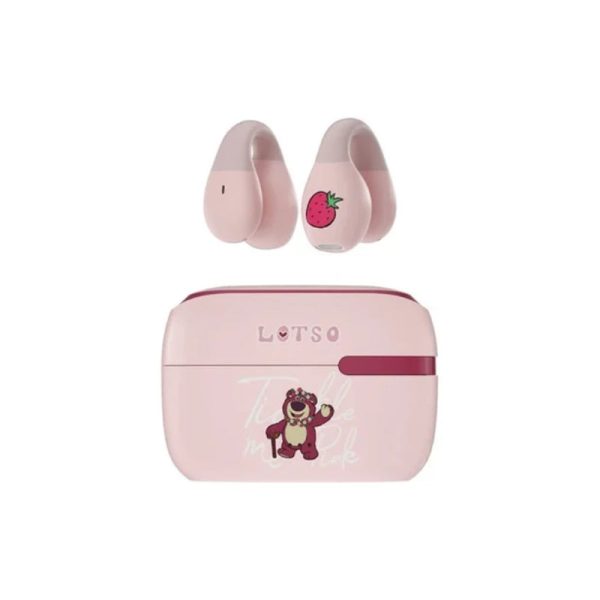 Disney QS-T10 Clip-on Bluetooth Wireless headphones - Lotso Pink Online now