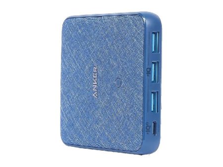 Anker Powerport Atom III Slim Charger - 63W   Blue Fabric Fashion