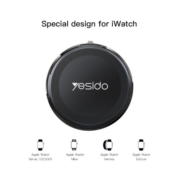 Yesido DS18 iPhone Watch Magnetic Wireless Charging Dock - 2.5W   USB   Type-C - Black Cheap