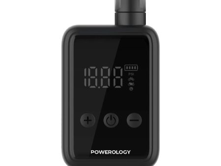 Powerology Super Compact Tire Inflator - 1000mAh   USB-C   Black Supply