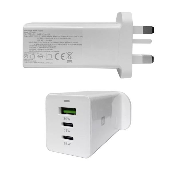 Xtrememac 3 Port Wall Charger with GaN Power Tech - 65W   White Online