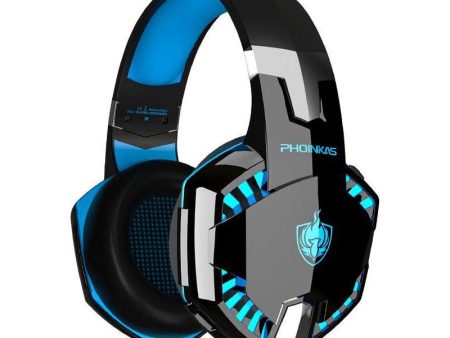 PHOINIKAS G2000BT Gaming Headphones with Adapter - Blue Online