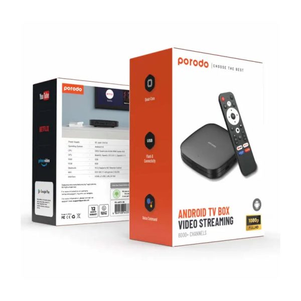 Porodo Android Video Streaming TV Box - Black Supply