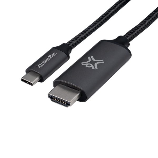 Xtrememac USB-C to HDMI Nylon Braided Cable - 2 Meter   Space Grey Online Hot Sale