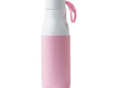 Eltoro Stainless Steel Bottle - 500ml   White with Pink Sleeve on Sale