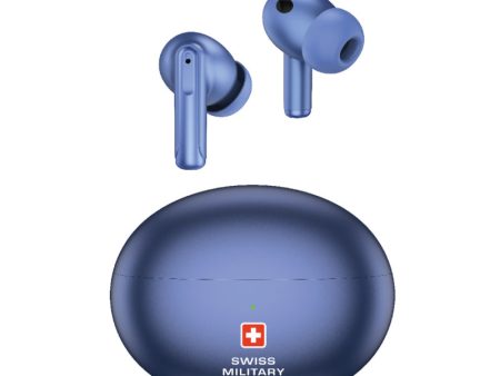 Swiss Military Victor 3 Earbuds - ANC   Wireless   Blue For Cheap