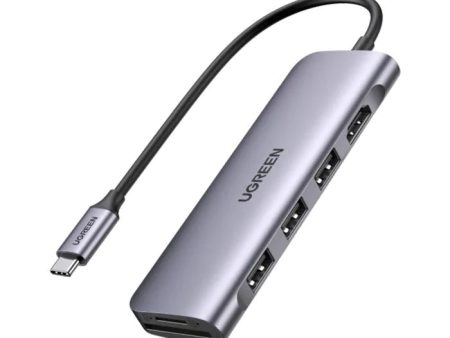 UGREEN USB-C to 3 Ports USB3.0-A Hub + HDMI + TF SD - Space Gray CM195 70410 Online Hot Sale