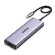 UGREEN USB-C to 2×USB 3.0+1×USB 2.0+2×HDMI 4K60Hz+RJ45(1000M)+SD+TF+PD (CM490 90119) on Sale