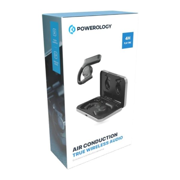 Powerology Air Conduction True Wireless earphone - on-ear   Type-C   Black Discount